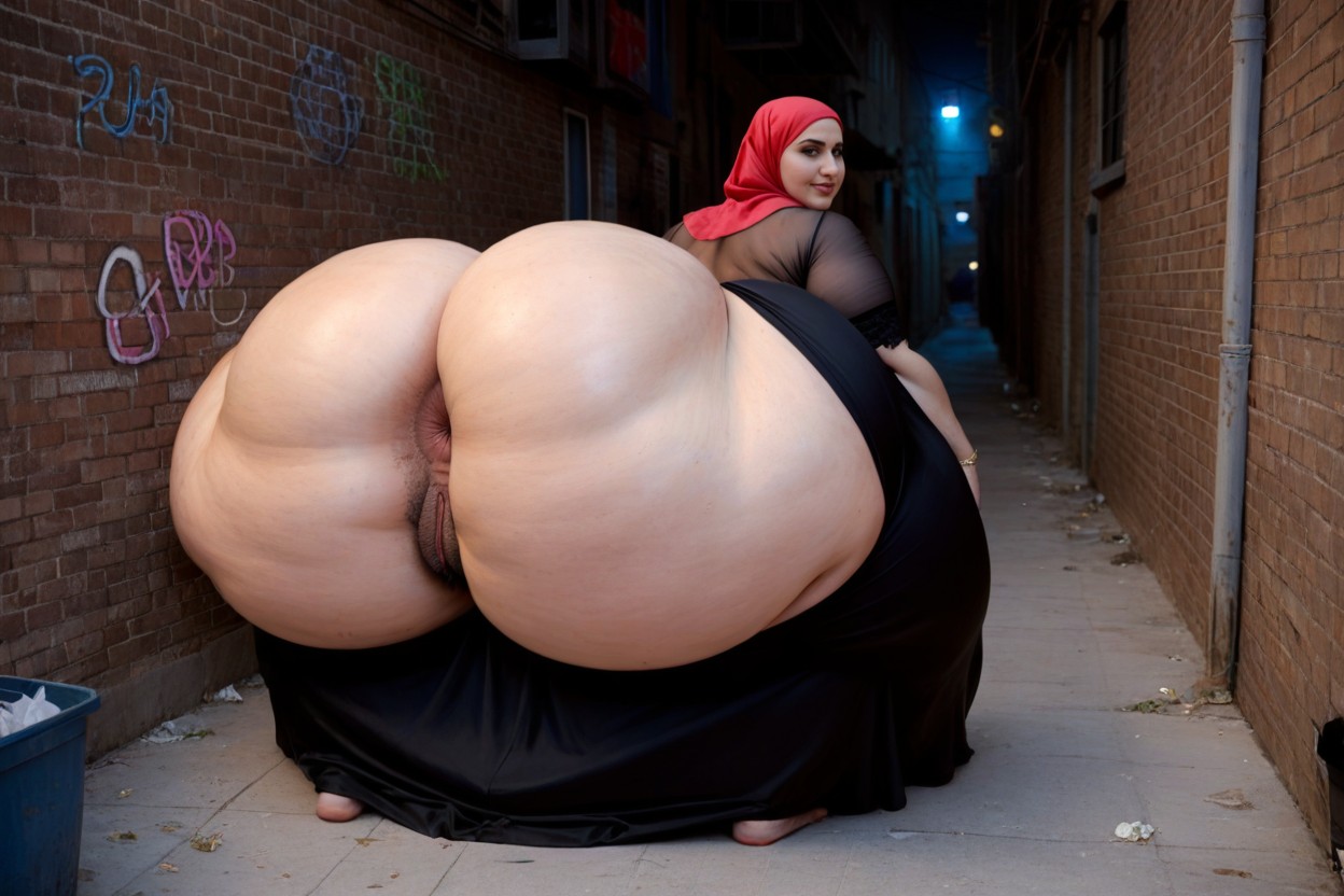 Hijab, Fupa, Hyper Massive Gigantic Butt BBW AI Porn
