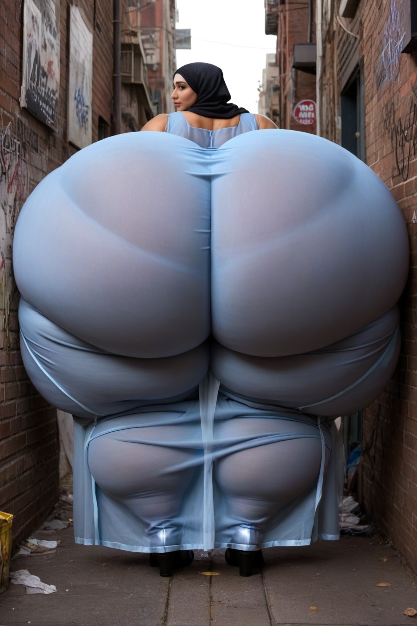 Dark Alley, Gigantic Ass, Pear Shaped BBW AI Porn