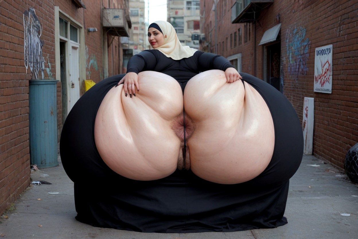 Overhang Belly, Hyper Obesity Buttocks, Hyper Big Pubic Mound BBW AI Porn