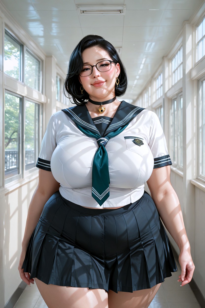 Double Chin, Thick Full Lips, Temple Of Knowledge BBW AI Porn