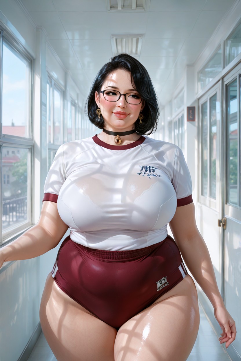 Bbw, Charming Homely, Quiet Intellectual Atmosphere BBW AI Porn