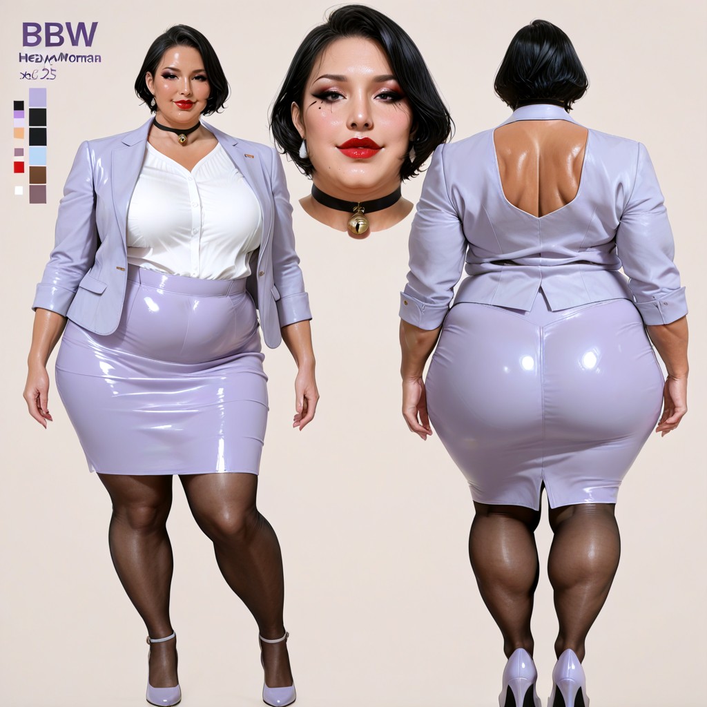 Rear View, Plump Large Lips, Japanese Woman BBW AI Porn