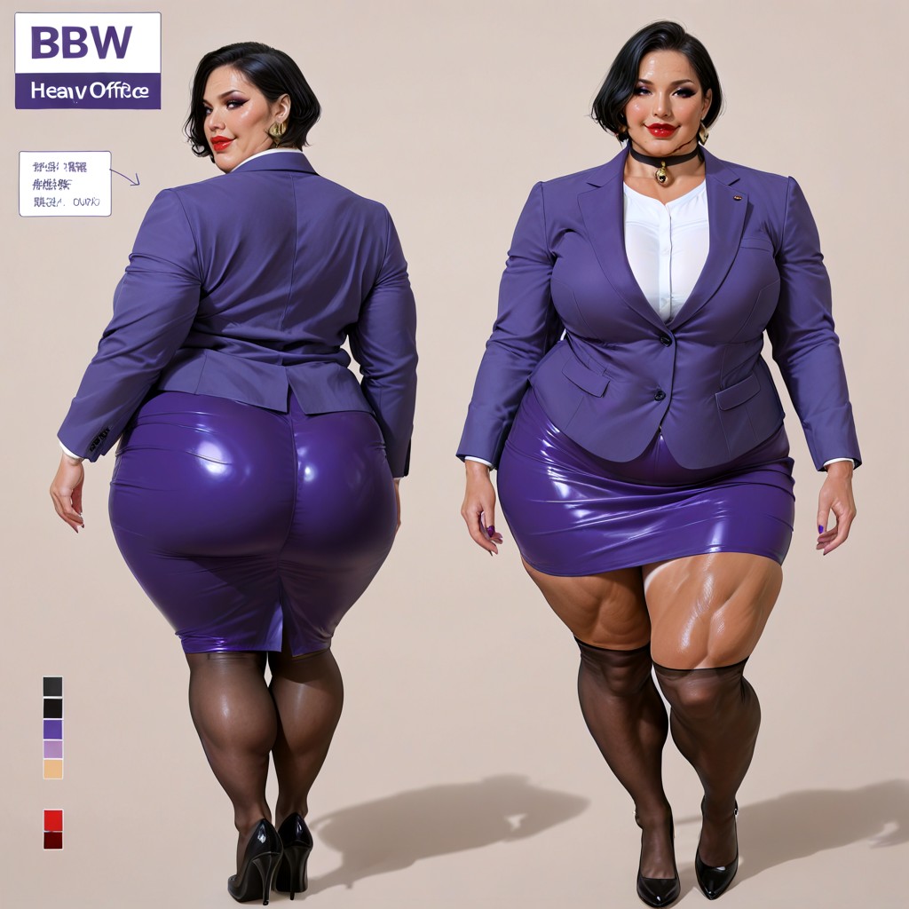 Full Body, Black Hair, Medium Shorthair BBW AI Porn