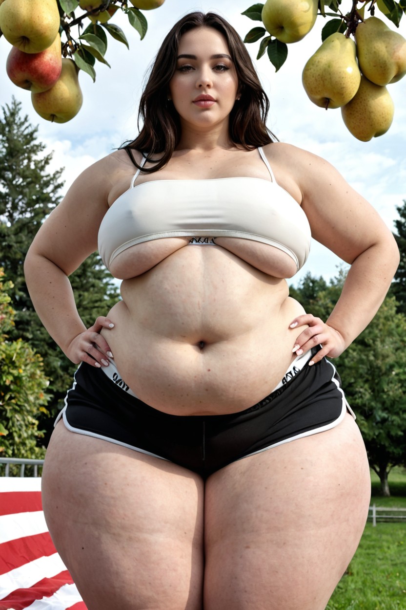 Ultra High Details, Long Smooth Torso, Side View BBW AI Porn