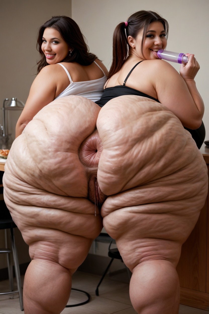 Fat Lips, Hyper Cellulite, Glistening Flesh BBW AI Porn