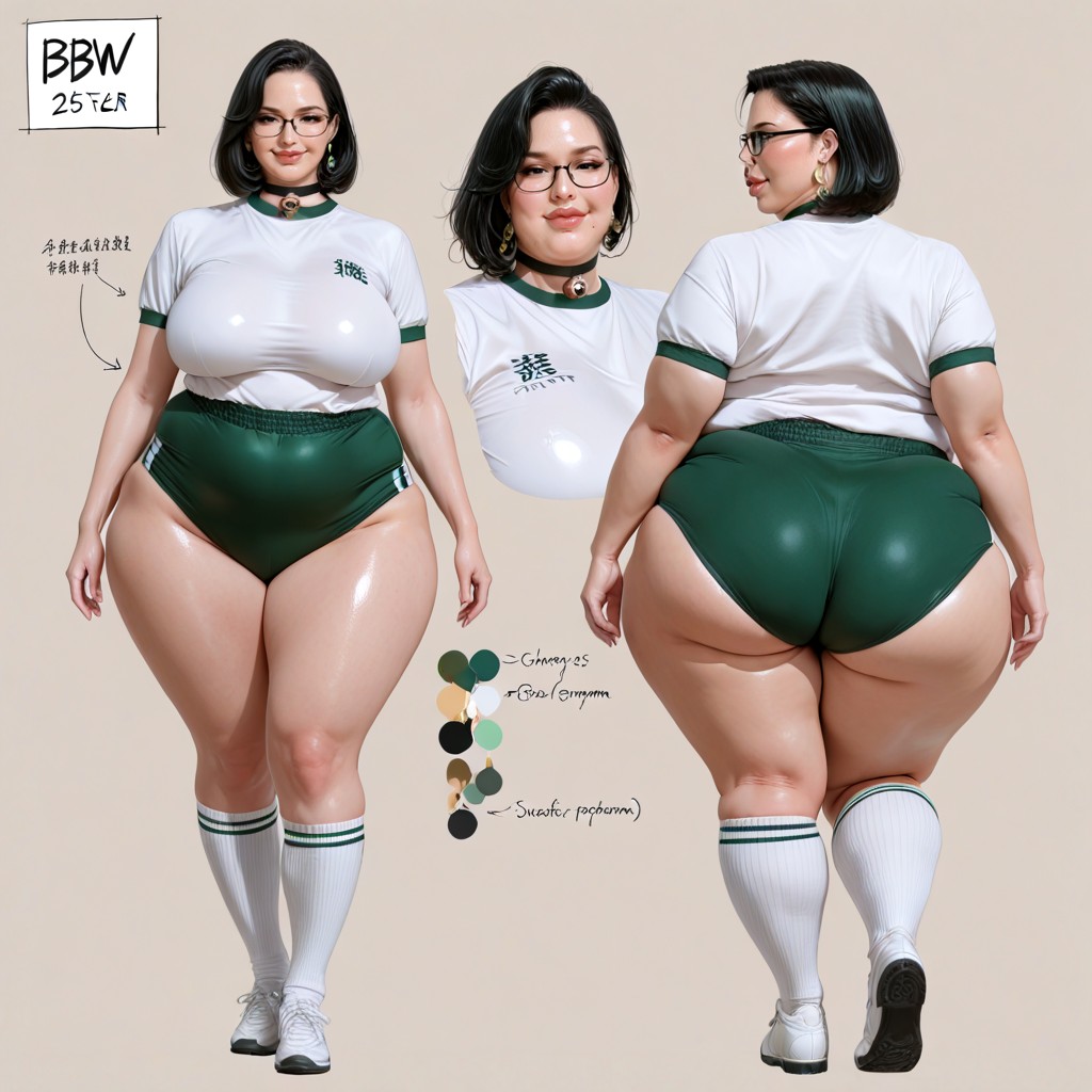 Confident Smile, Rear View, Charming Homely BBW AI Porn