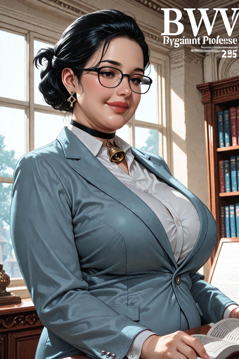 Understated, Closed Lips, Plump Figure BBW AI Porn