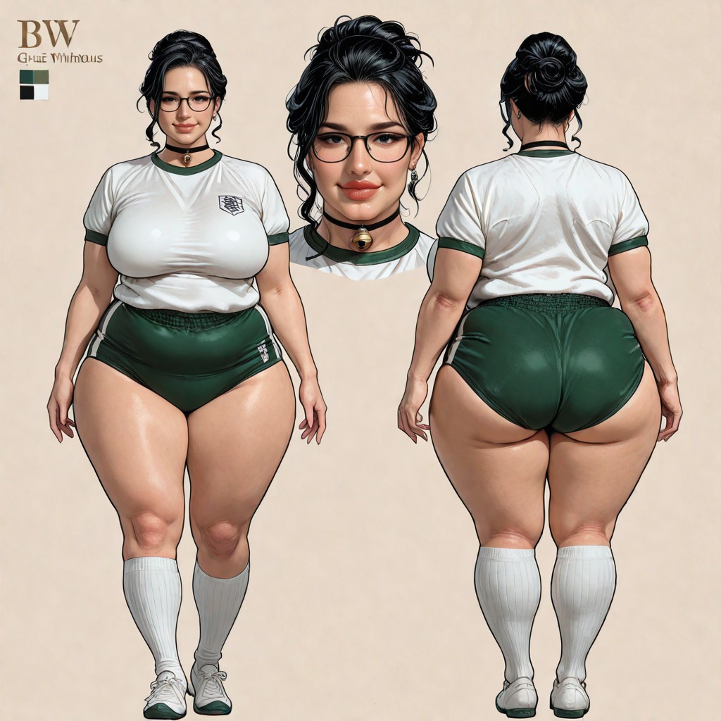 Full Body, Rear View, Plump Large Lips BBW AI Porn
