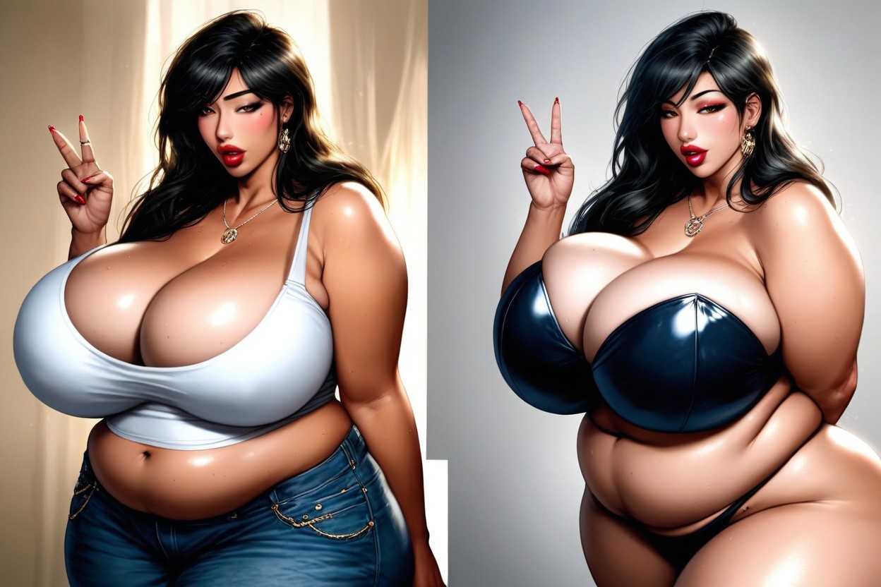 Lorasignificant_drastic_enlarging_enormous_massive_weight_gain, Bimbo, Extremely Large Ass BBW AI Porn