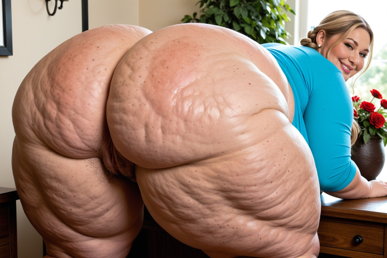 Standing, Beauty Marks, Braided Hair BBW AI Porn