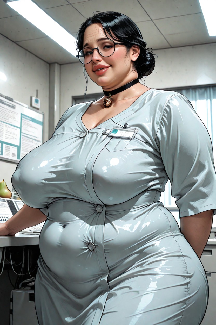 Bbw, Quiet Intellectual Atmosphere, Tight Low Bun BBW AI Porn