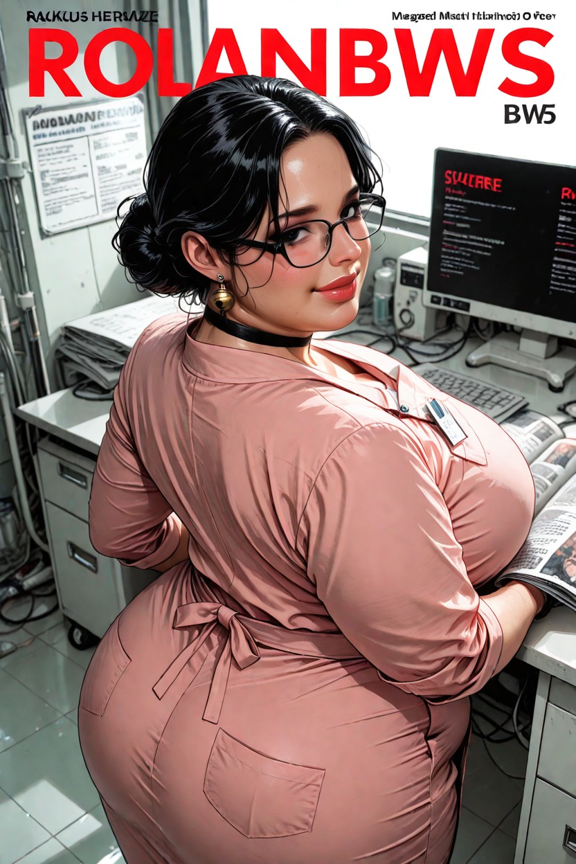 Bust Shot, Magazine Cover, Reassuring Presence BBW AI Porn