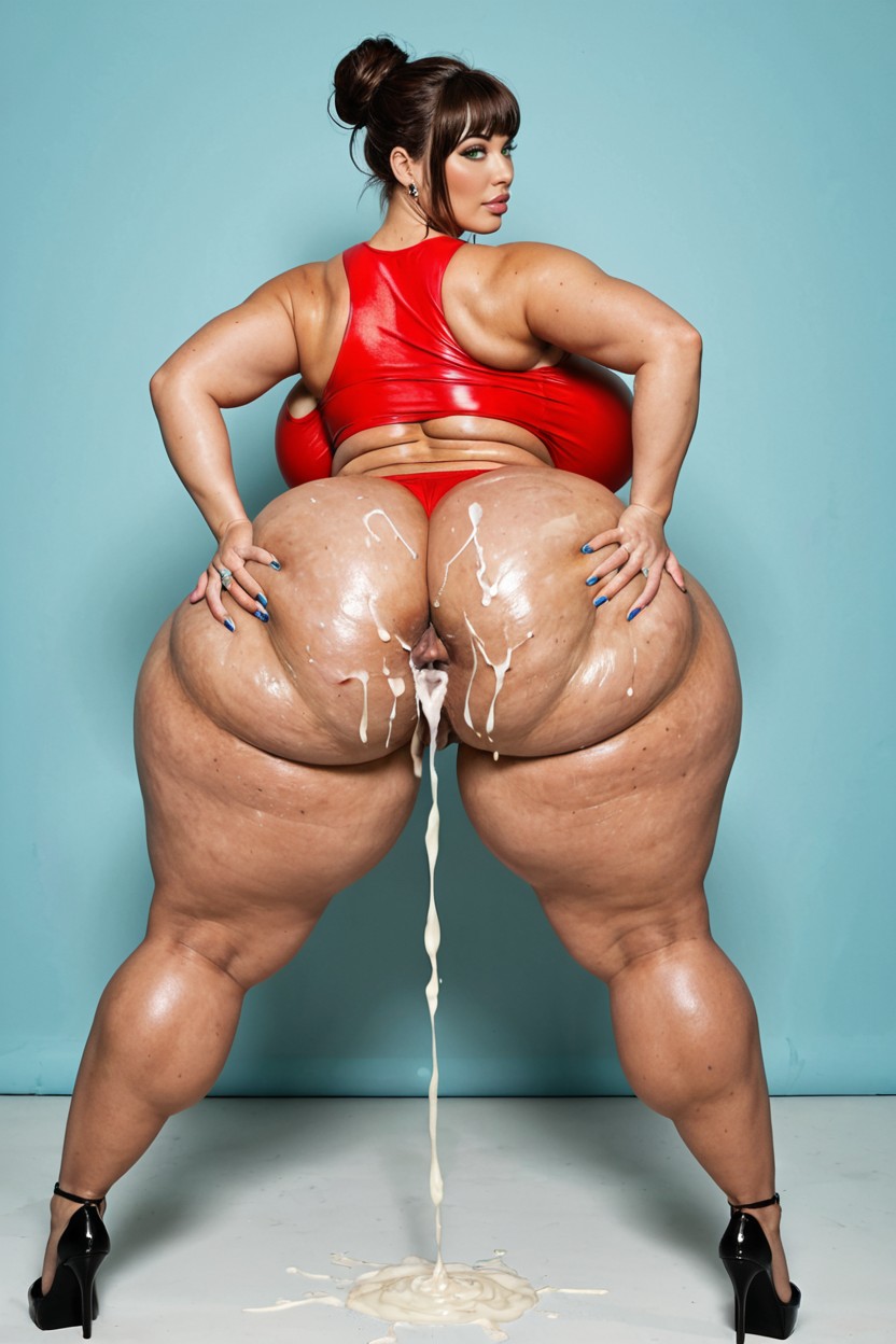 Naked, Hips Bigger Than Torso, Cellulite BBW AI Porn