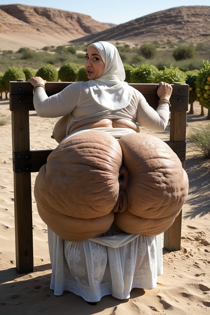 Extremely Large Ass, Veiny Tits, Scrunch Butt Long Skirt BBW AI Porn