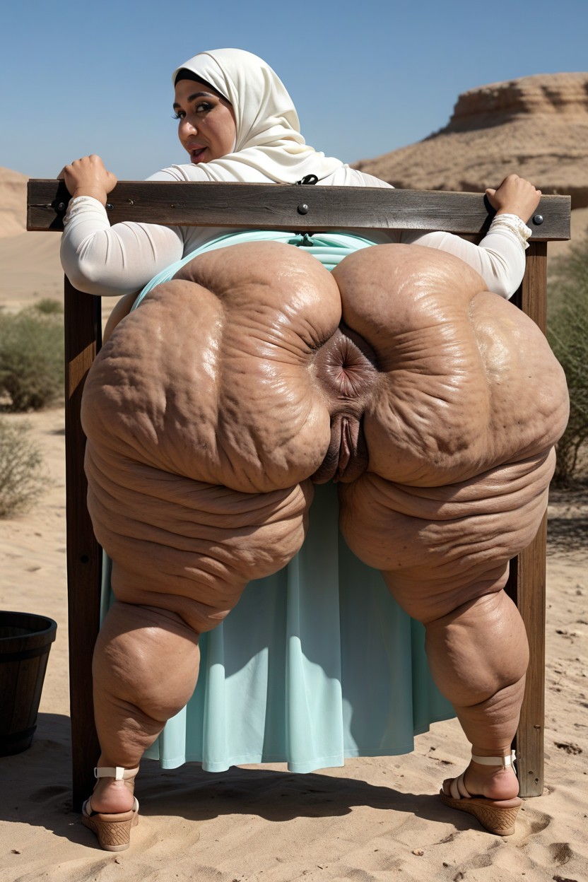 Desert, Large Nose, Full Body BBW AI Porn