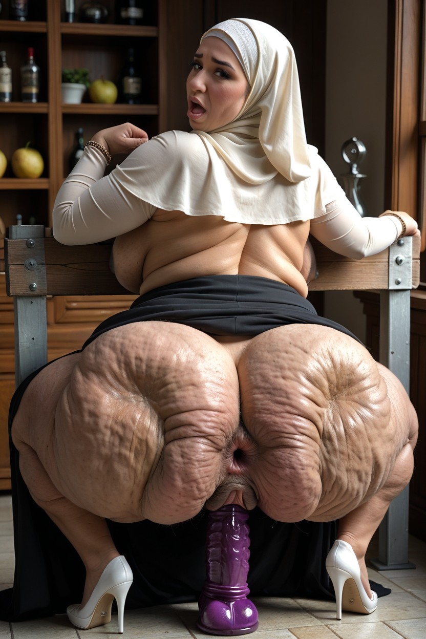 Detailed Gape, Squatting Anal, Cellulite Ass BBW AI Porn