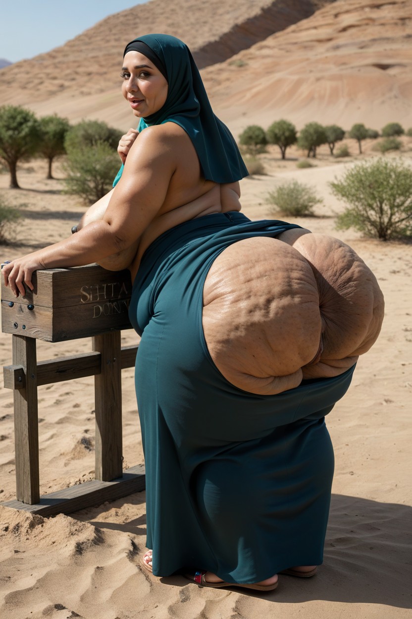 Huge Wide Deep Bulging Ass Cheeks, Super Detailed Butthole, Hyper Phat Porno BBW IA