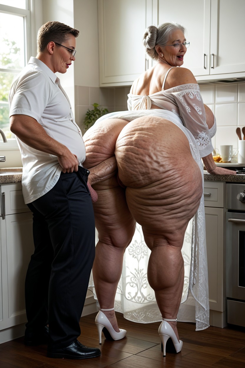 60+, Full Lips, Hourglass Figure BBW AI Porn