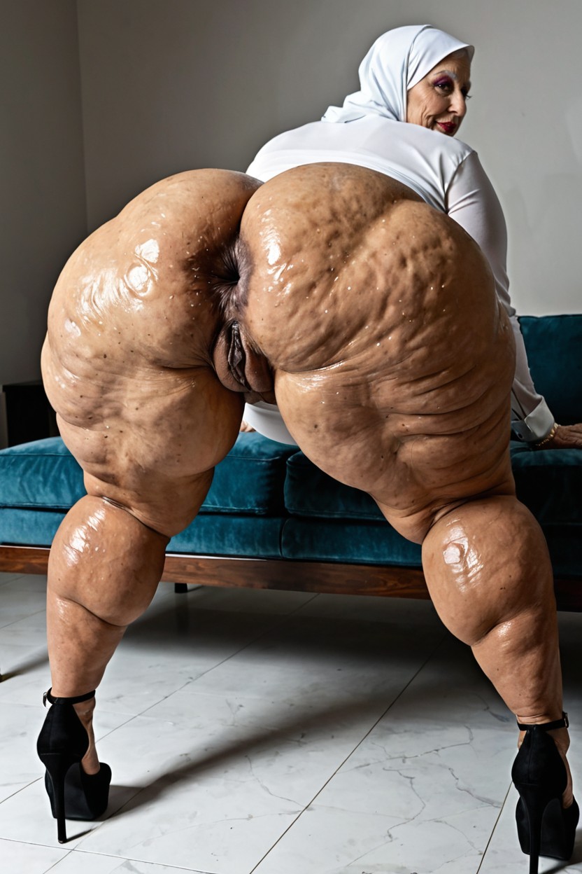 Huge Lips, Hyper Obese Legs, Vista Desde Abajo Porno BBW IA