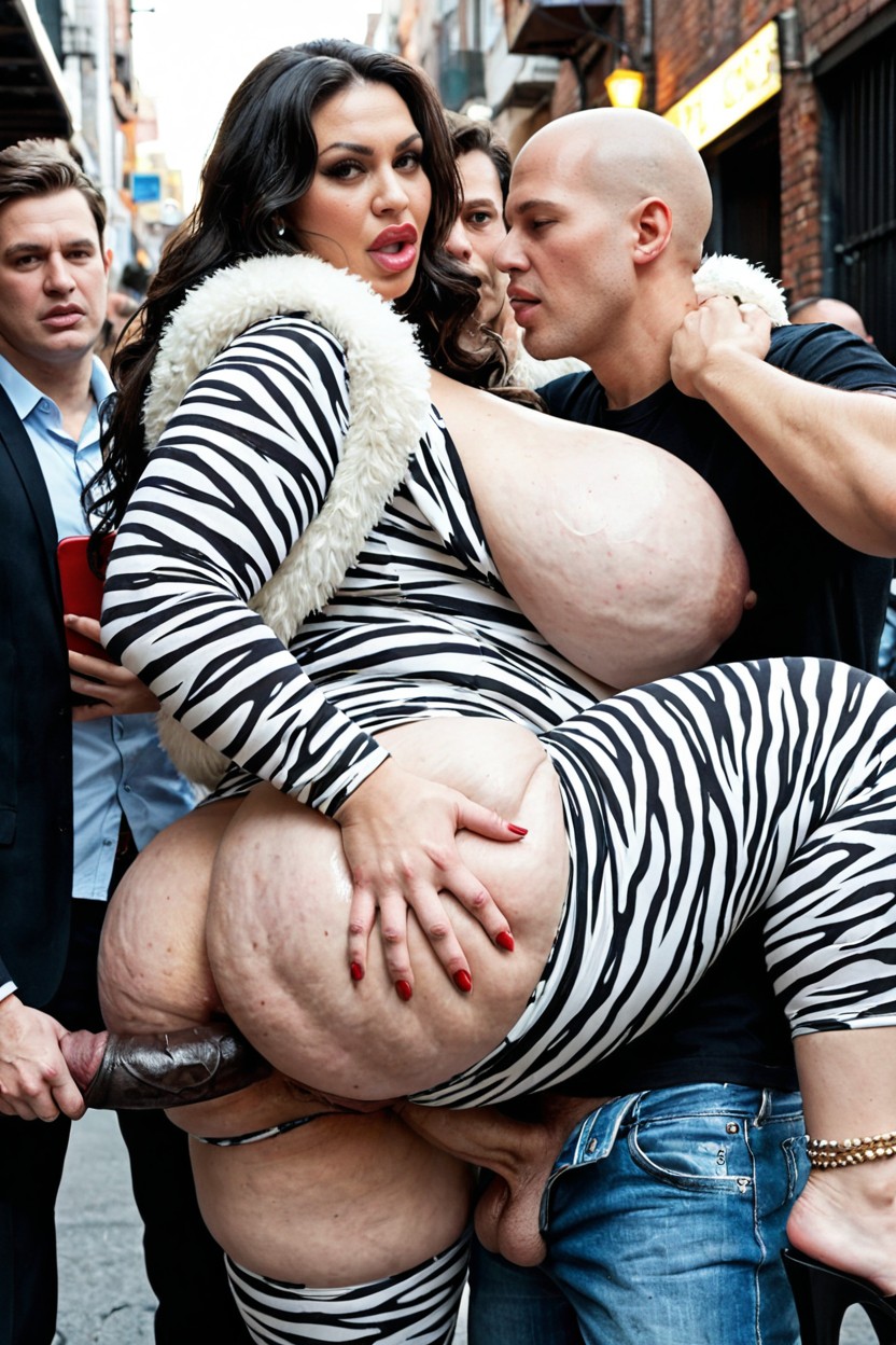 Colossal Hyper Obese-ass, Crowd Scene, Fishnets BBW AI Porn