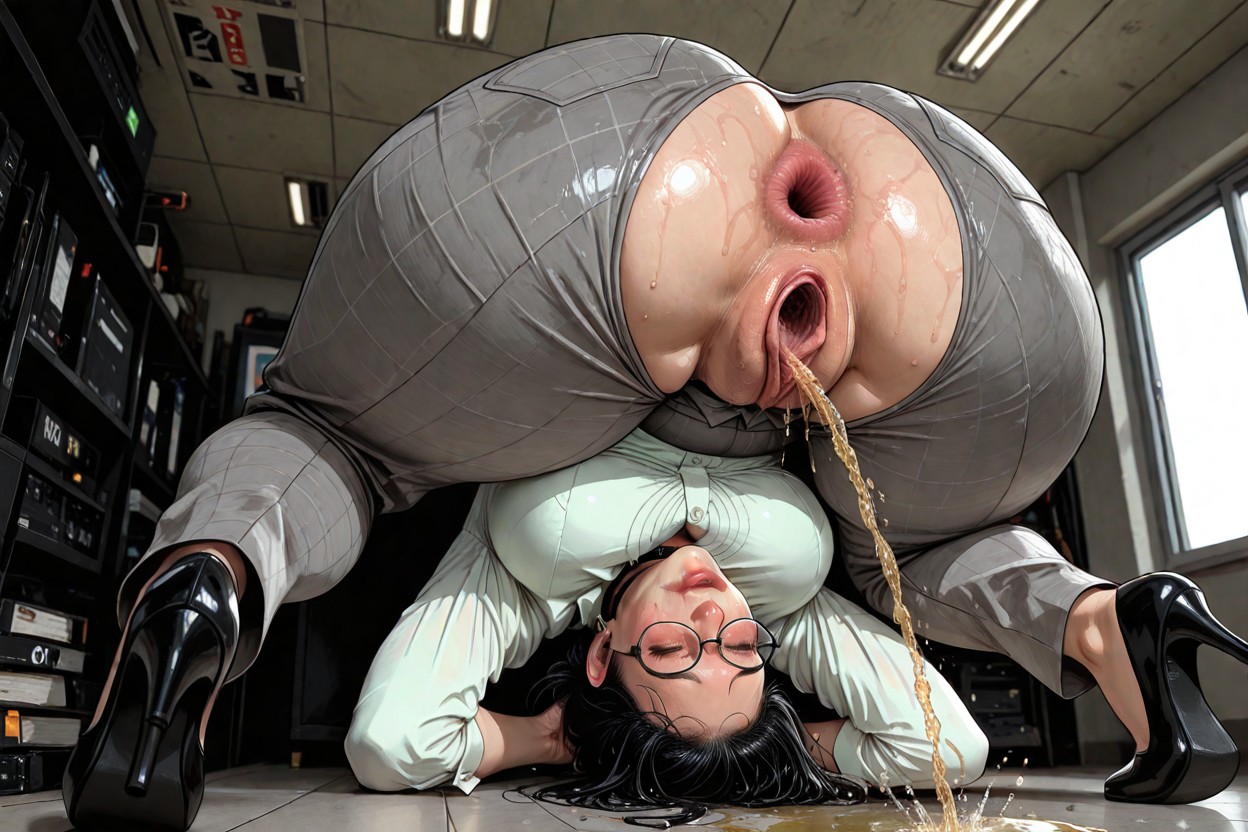 Academic Institution, Heels, Extremely Gaping Pussy BBW AI Porn