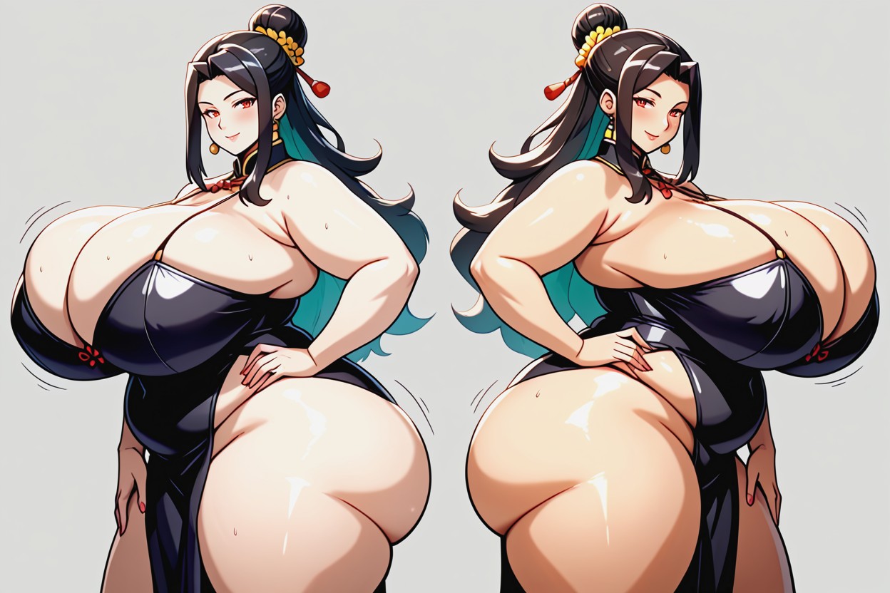 Standing, Asian, Lorathe_most_fattened_titanic_hugely_fat_breasts BBW AI Porn