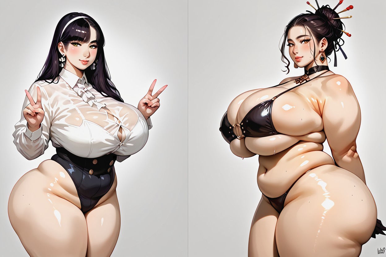 Huge Anime Proportions, Loradrastic_mega_massive_thick_fat_ass_expansion, Cuisses Épaisses Porno IA BBW