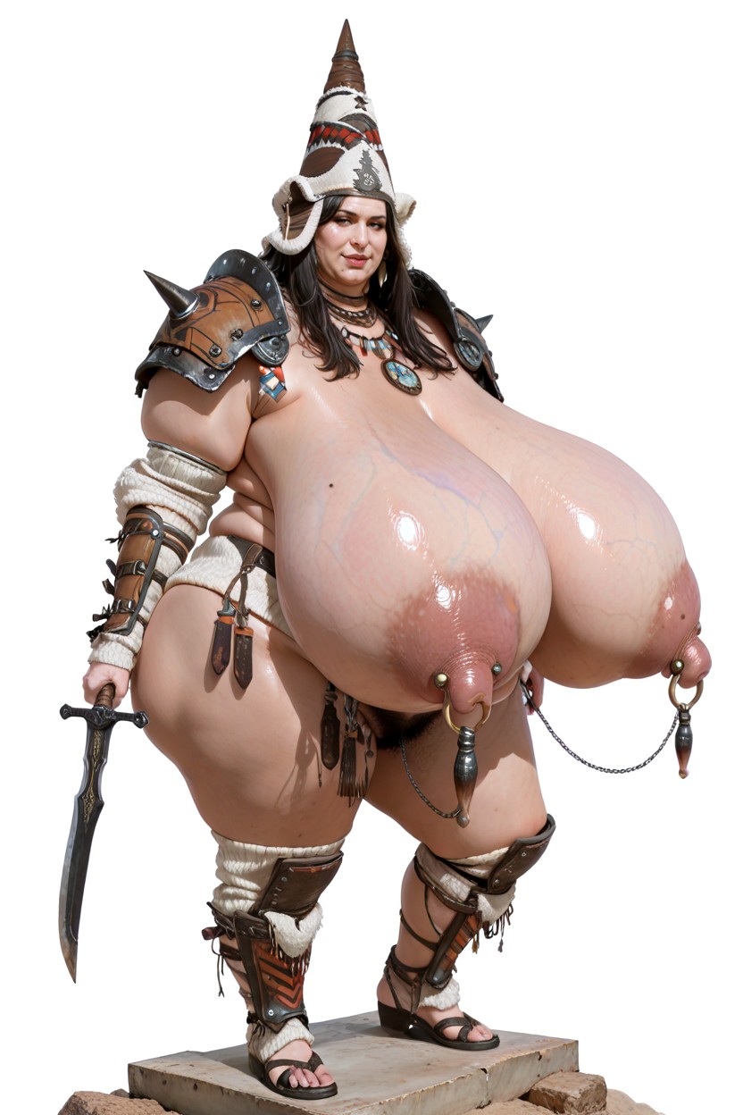No Extra Decorative Background, Long Nipples, Holding Mountain Hunting Scimitar Naturally At Side Porno BBW IA