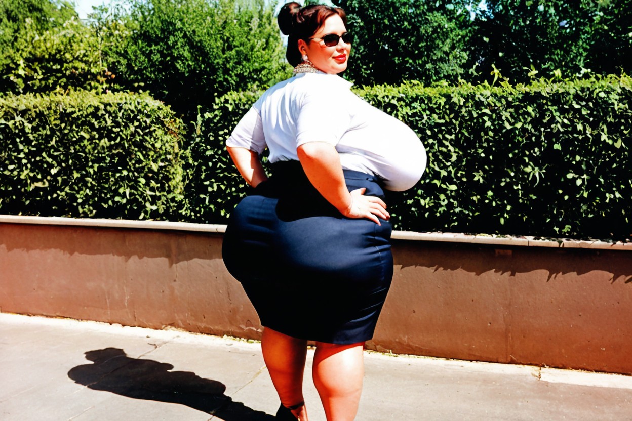 Calm Park Scene, Bbw, Round Puffy Face BBW AI Porn