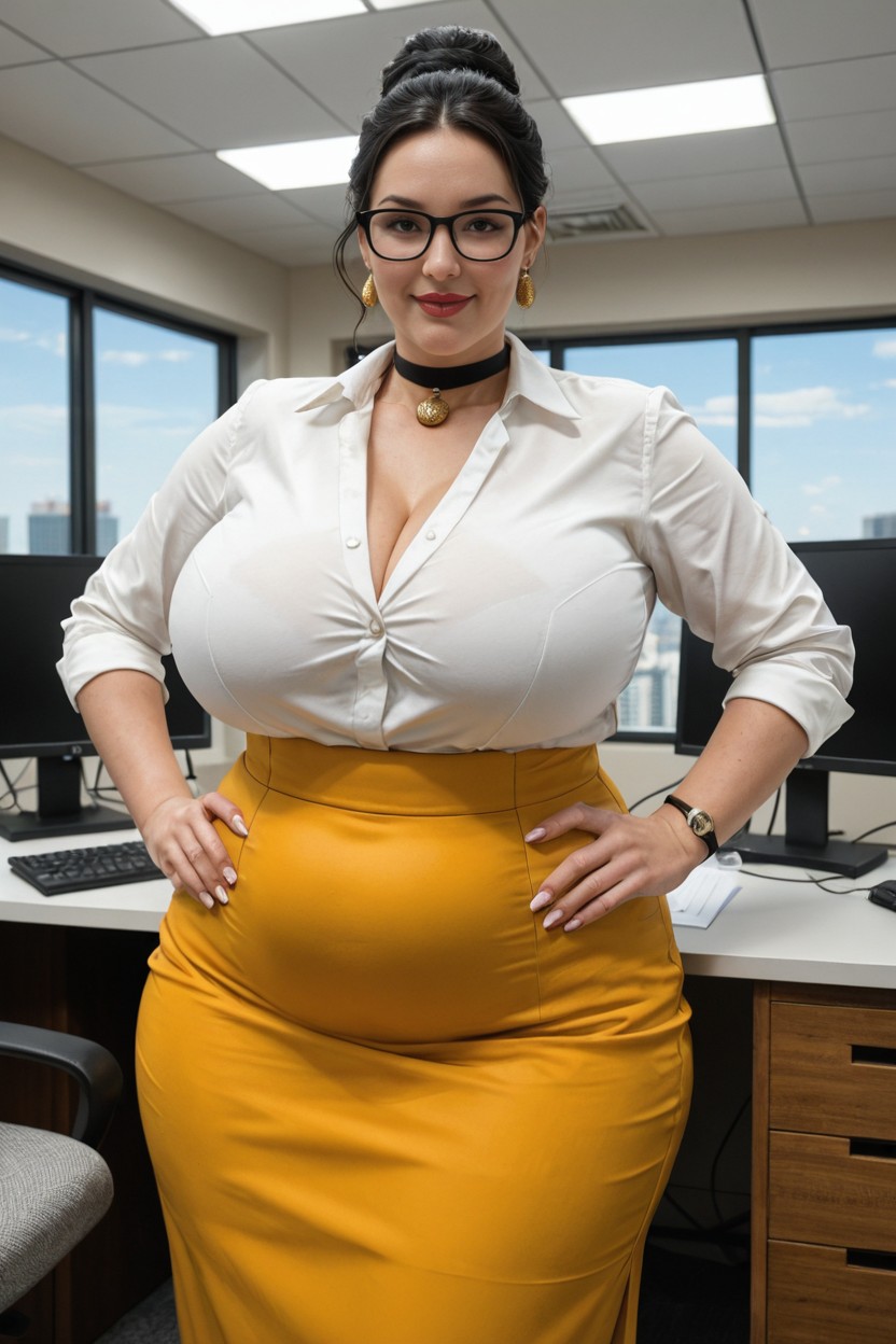 Round Puffy Face, Plump Figure, Double Chin BBW AI Porn