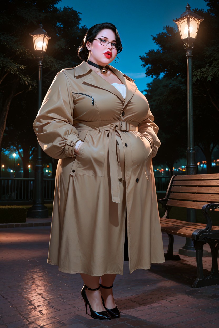 Tranquil Mood, Fully Dressed In A Trench Coat, Cuerpo Completo Porno BBW IA