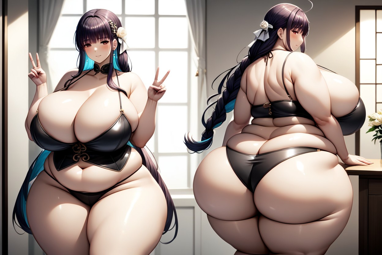 Lorathe_most_fattened_titanic_hugely_fat_breasts, Thick Thighs, Huge Anime Proportions BBW AI Porn