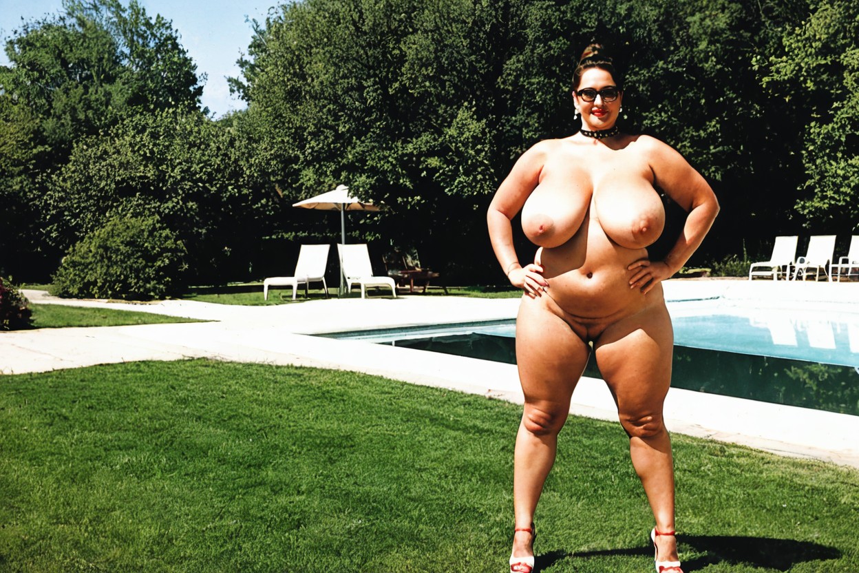 Erect Nipples, Stark Naked, Full Body BBW AI Porn