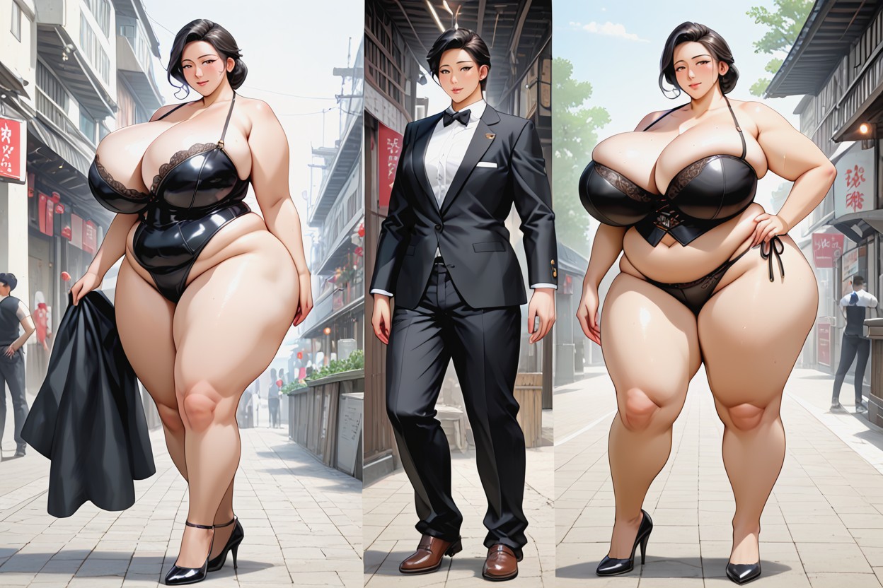 Standing Up Confidently Before-and-after, Breast Expansion, Lee BBW AI Porn