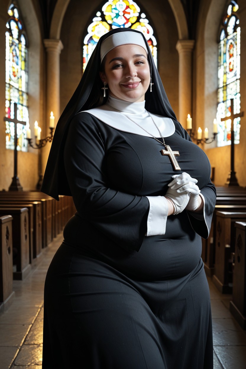 Clothed Gigantic Thick Wide Hips, Open Eyes, Spirit BBW AI Porn