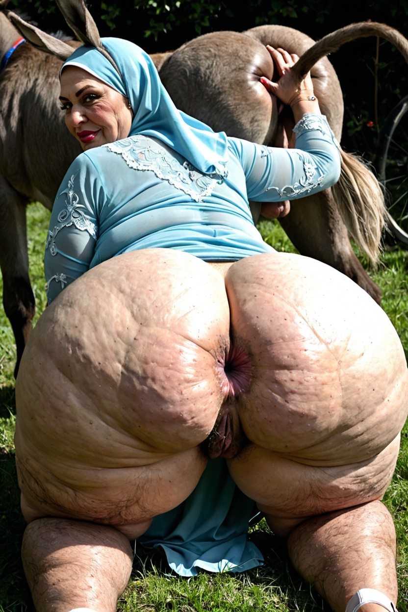 Stranding, Deep Bubble Butt, Prominent Bubble Ass Cheeks BBW AI Porn