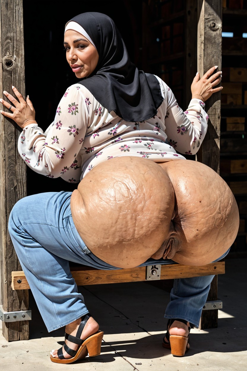 Hyper Obese Ass, Persian Mature, Ass Bigger Than Torso BBW AI Porn