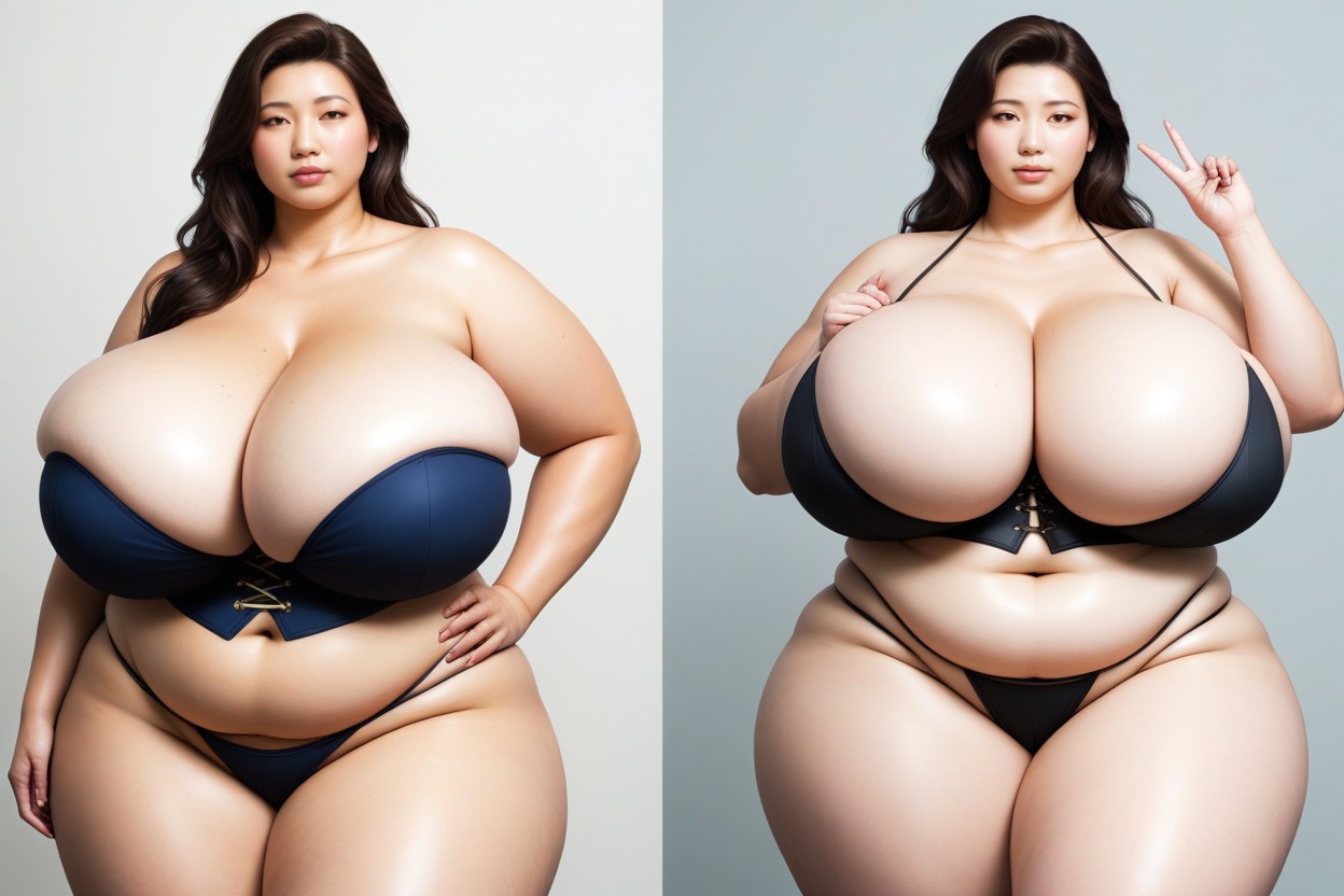 Standing, Breast Growth, Standing Up Confidently Before-and-after BBW AI Porn
