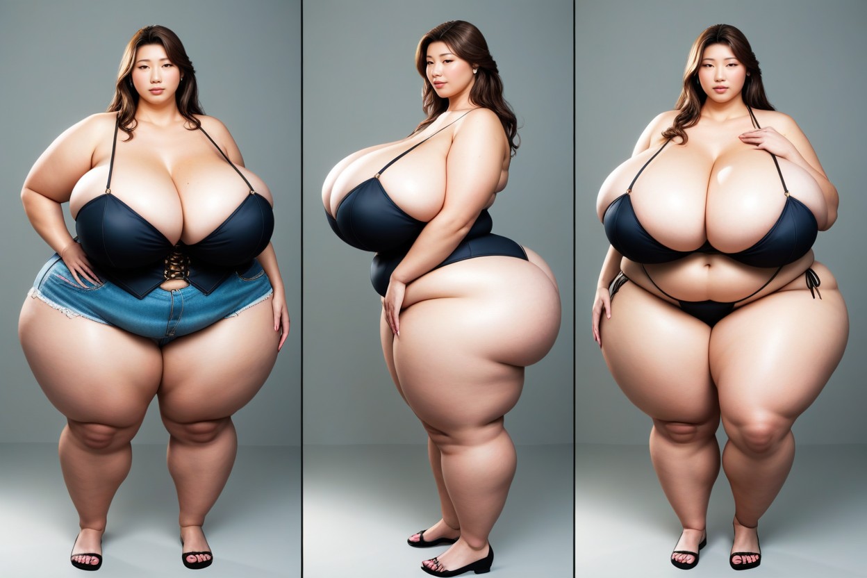Huge Anime Proportions, Thick Thighs, Busty Gargantuan Beasts BBW AI Porn