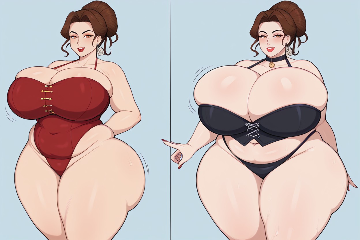 Busty Gargantuan Beasts, Thick Thighs, Extremely Large Ass BBW AI Porn