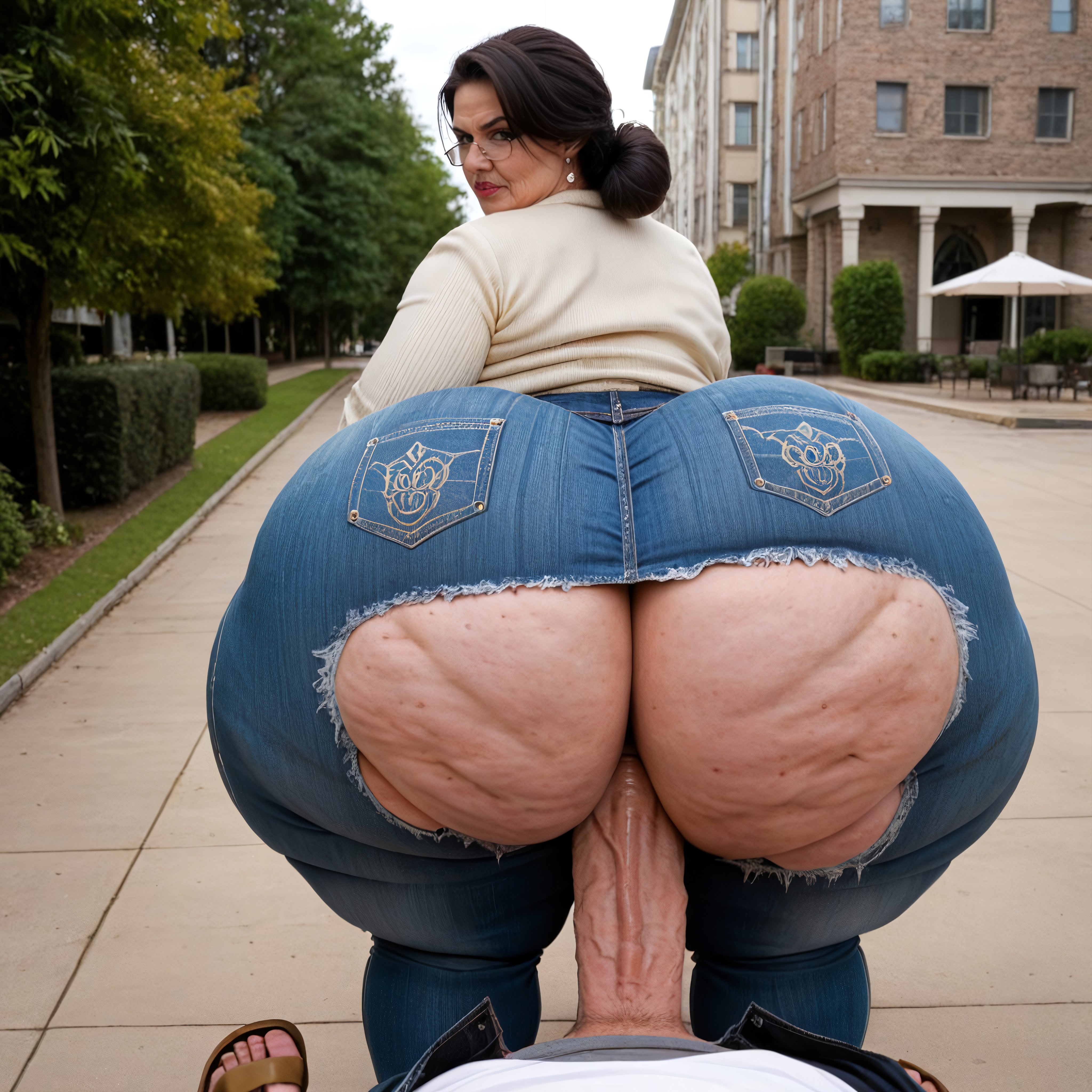 Oversized Ass, 공원, Gigantic Ssbbw Ass BBW AI 야짤