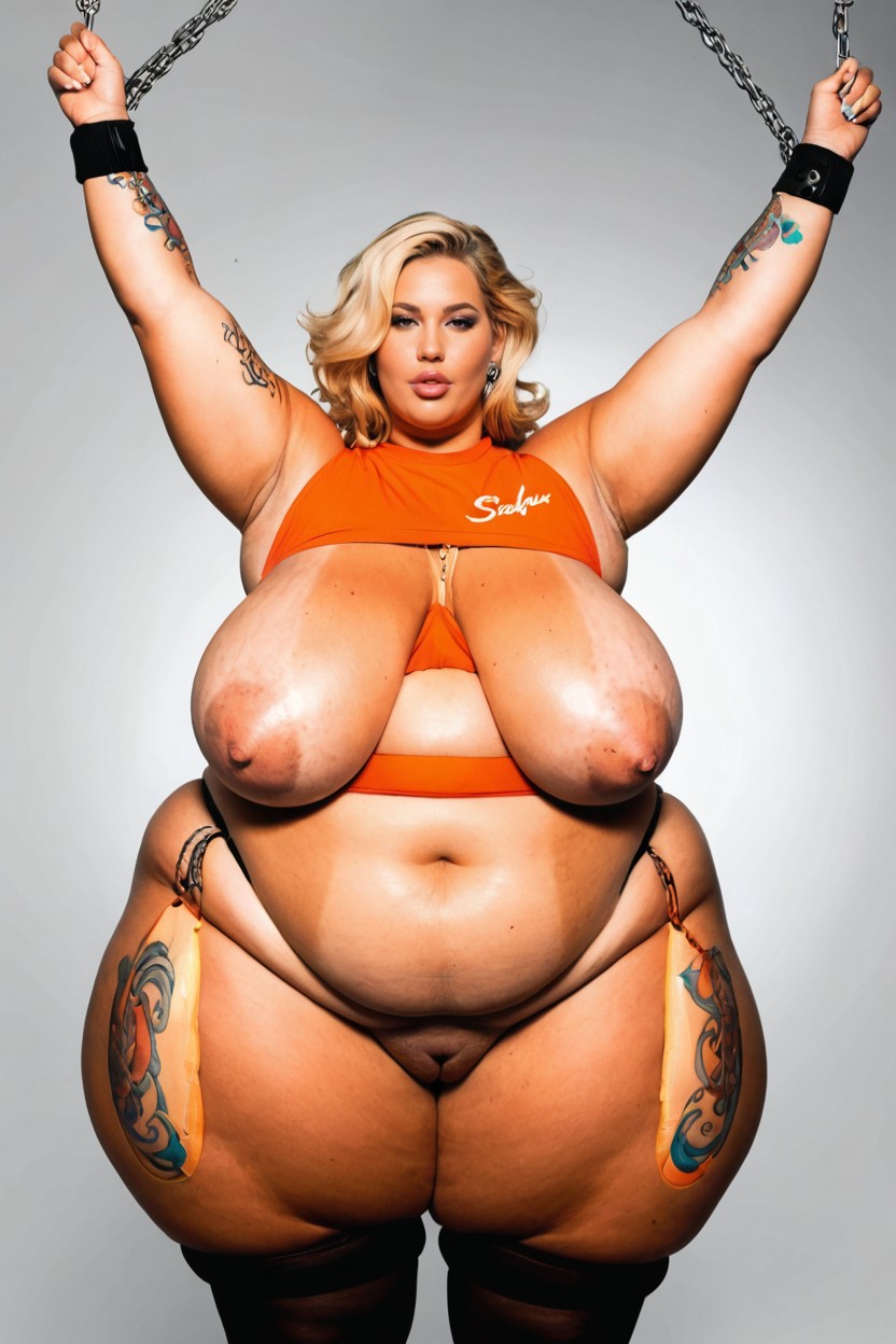 Thick Gigantic Thighs, Front View, Waist BBW AI Porn