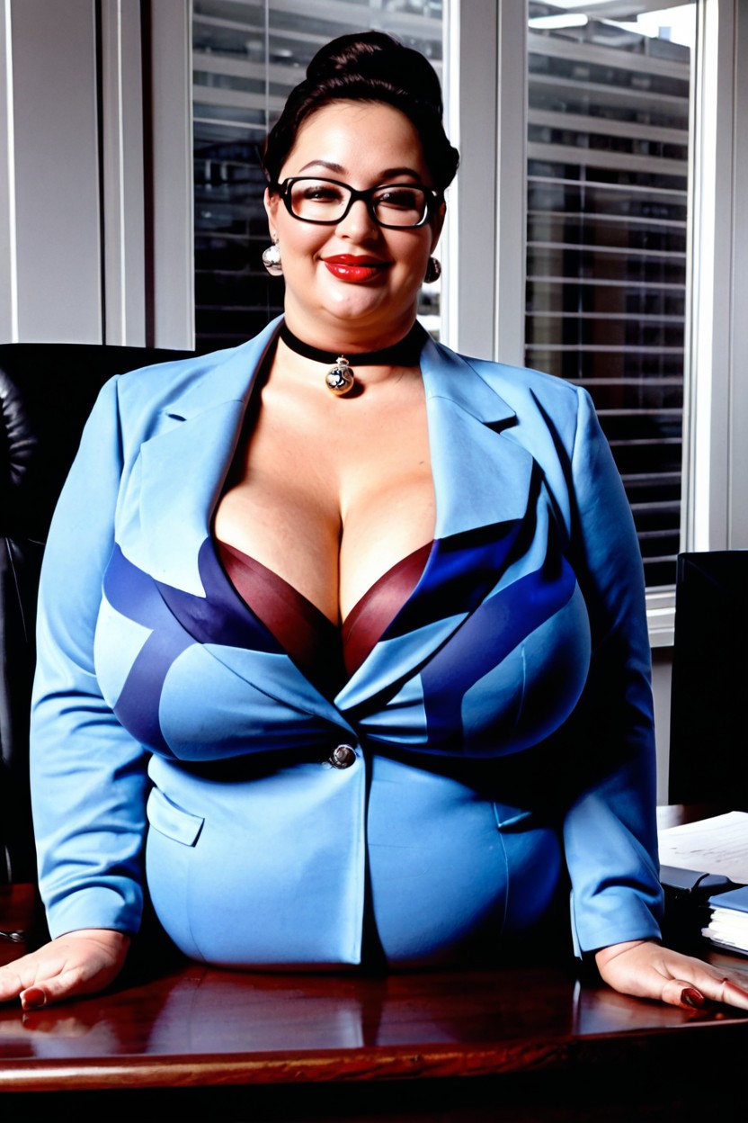 Round Puffy Face, Bbw, Sunlit Venue BBW AI Porn