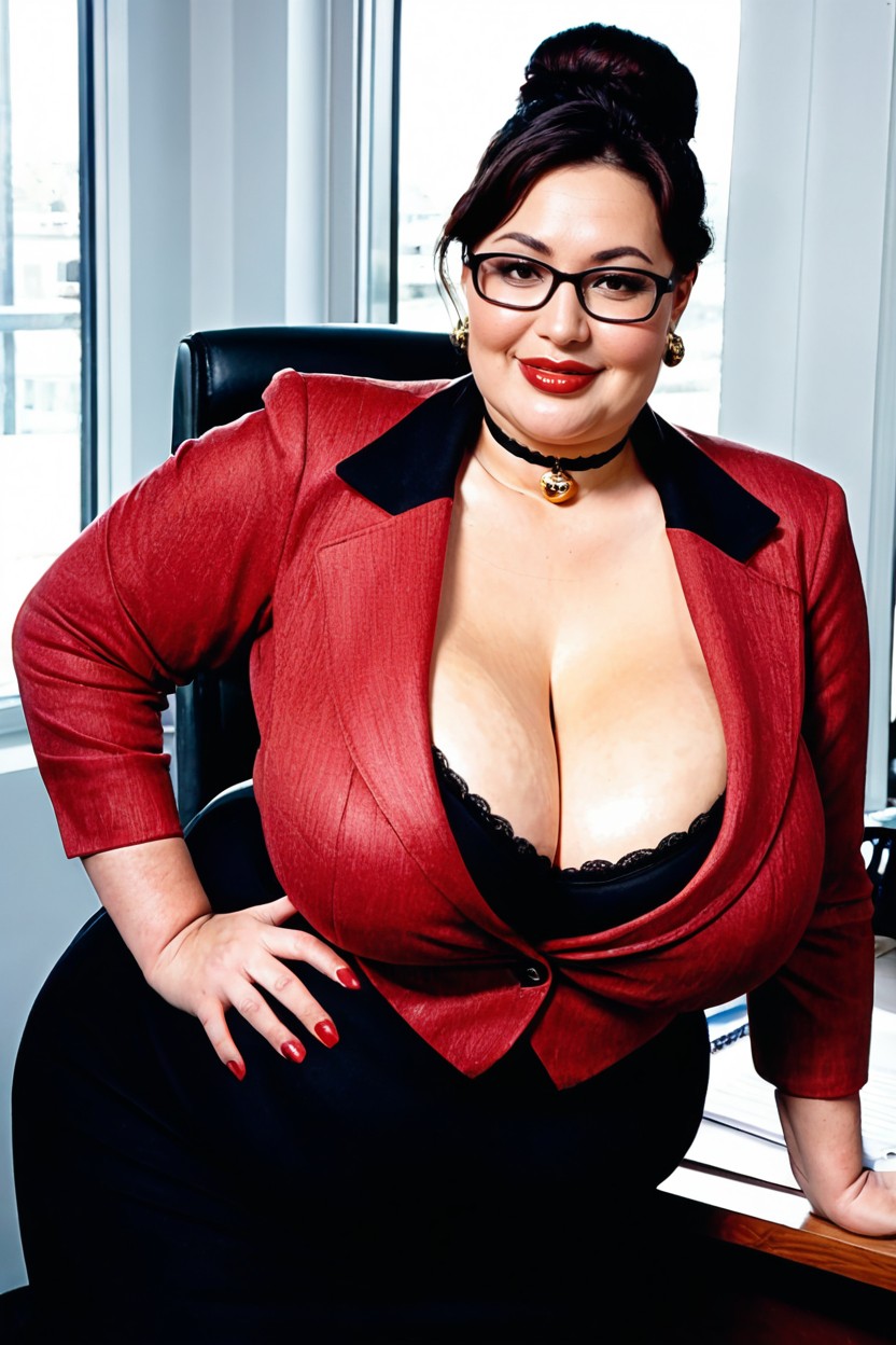 Bright Atmosphere, Commanding Presence, Choker With Bell BBW AI Porn