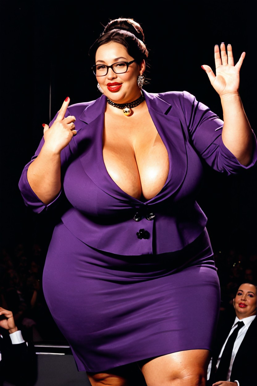Talker Podium, Grand Venue, Confident Stance BBW AI Porn
