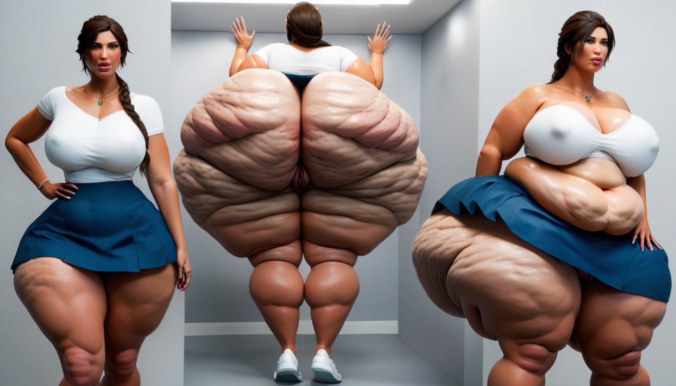 Huge Puffy Pussy, Fat Cellulite Thighs, Massive Hip Expansion BBW AI Porn