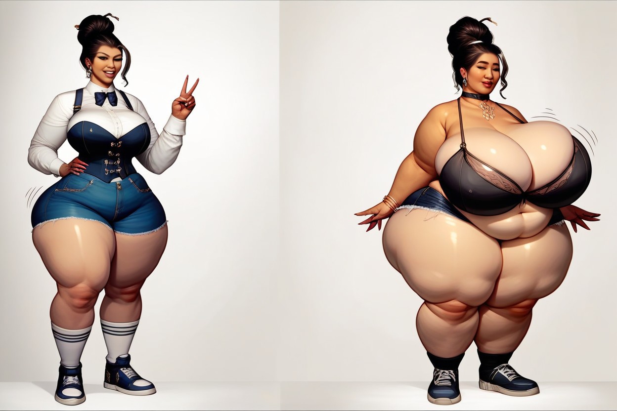 Lorathe_most_fattened_titanic_hugely_fat_breasts, Huge Anime Proportions, Lee BBW AI Porn