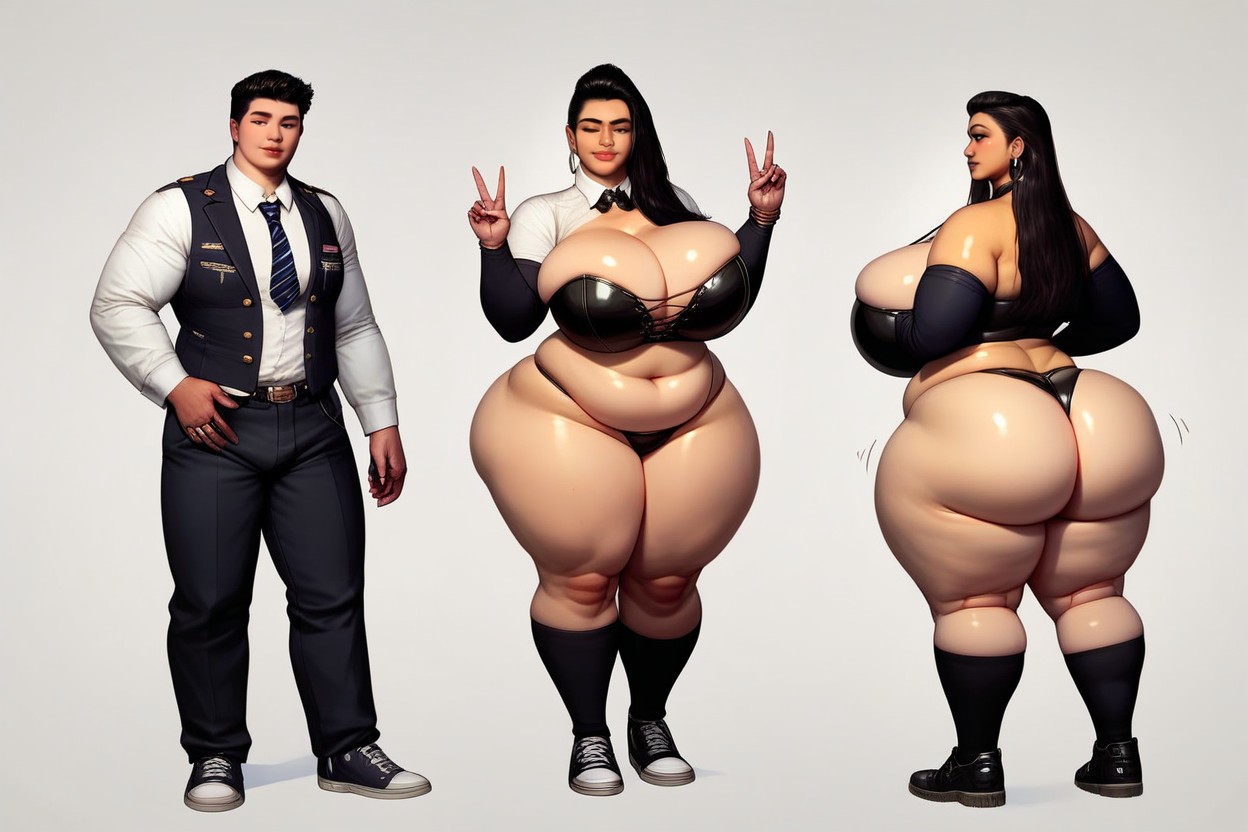 Weight Gain, Lorathe_most_fattened_titanic_hugely_fat_breasts, Standing BBW AI Porn