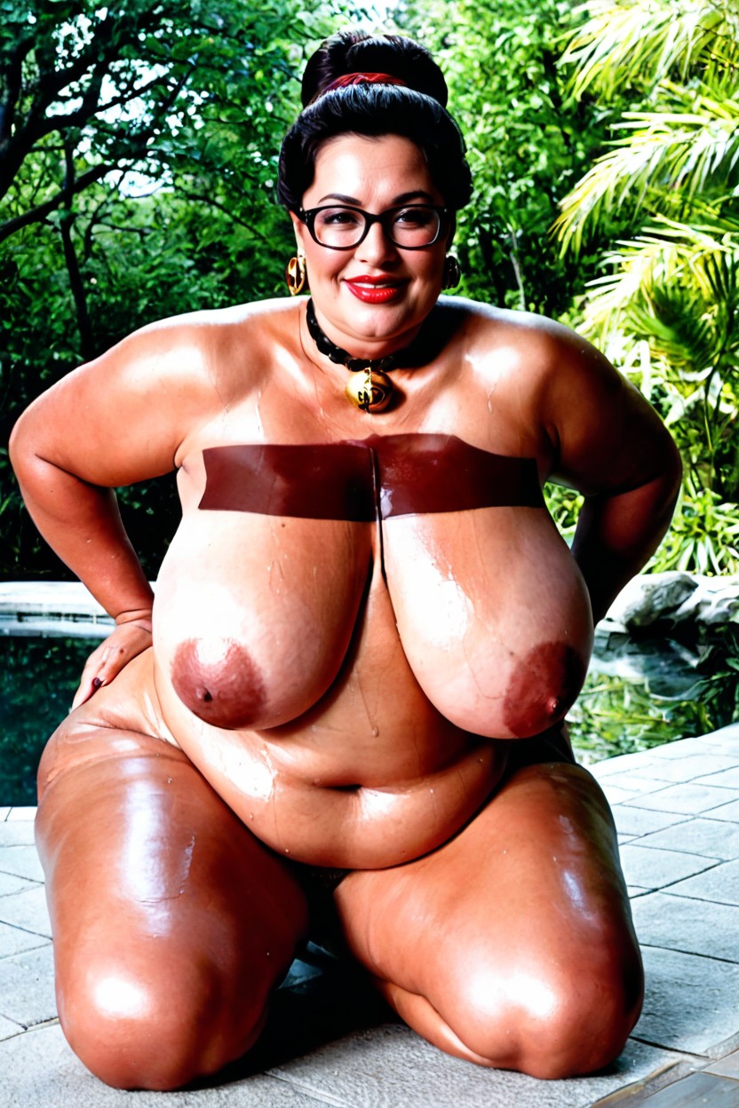 Calm Scenery, Lewd Sow, Round Puffy Face BBW AI Porn