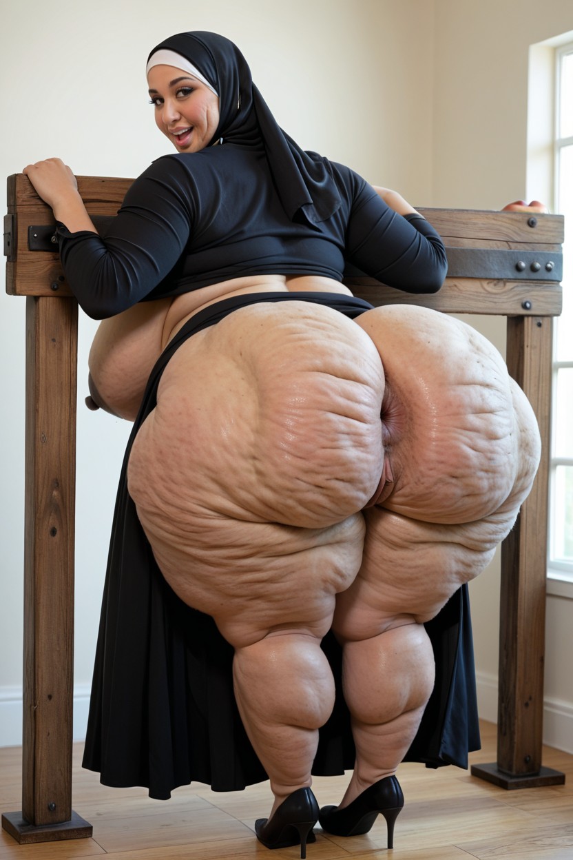 Hyper Enormous Juicy Donkey Ass, Wrinkles, Hyper Phat BBW AI Porn